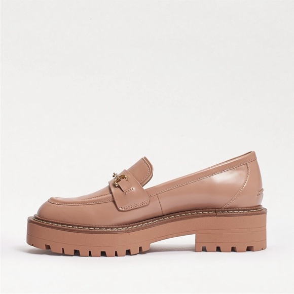 Sam Edelman Laurs Lug Sole Loafers maple sugar lk new 8.5 neutral blush lux - Picture 3 of 6